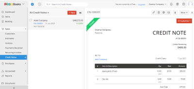 مسك الدفاتر المحاسبية من خلال البرانامج السحابي ZohoBooks