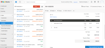 مسك الدفاتر المحاسبية من خلال البرانامج السحابي ZohoBooks